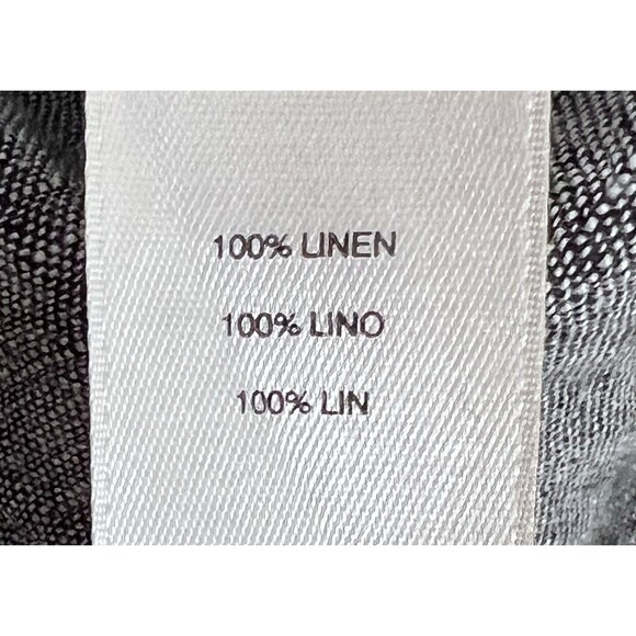 Chico's Grey Linen Popover High Low Blouse 3/4 Sleeve 2/Large Coastal Resort - Picture 12 of 13